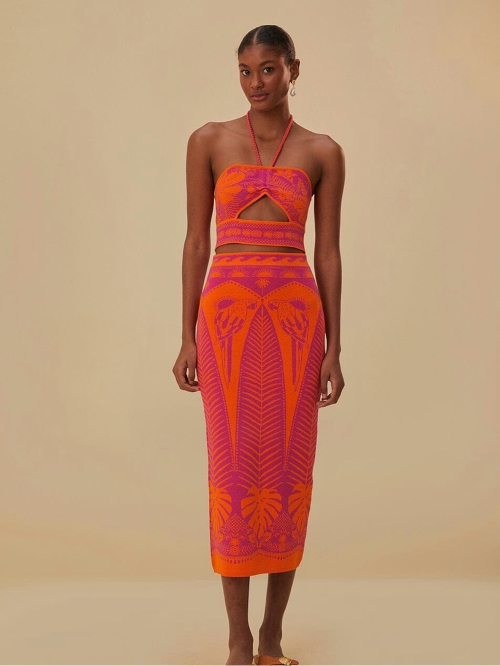 Pink Macaw Elegance Knit Skirt